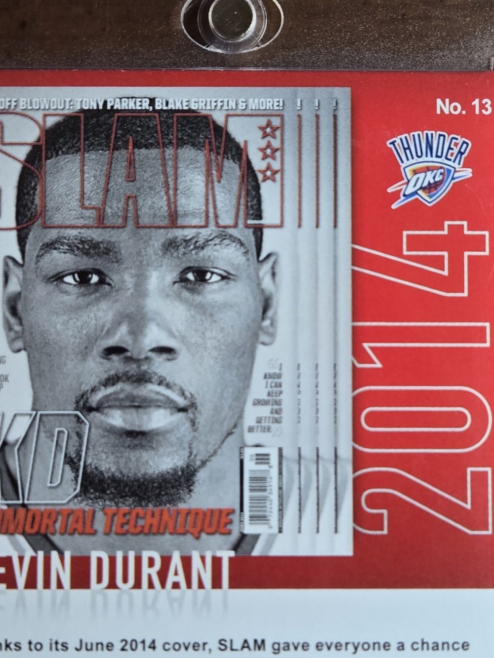 Kevin Durant NBA Hoops SLAM KD Immortal Technique Basketball Card - Red Border - Picture 15 of 15